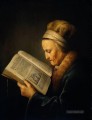 Alte Frau liest ein Lektionar Goldenes Zeitalter Gerrit Dou